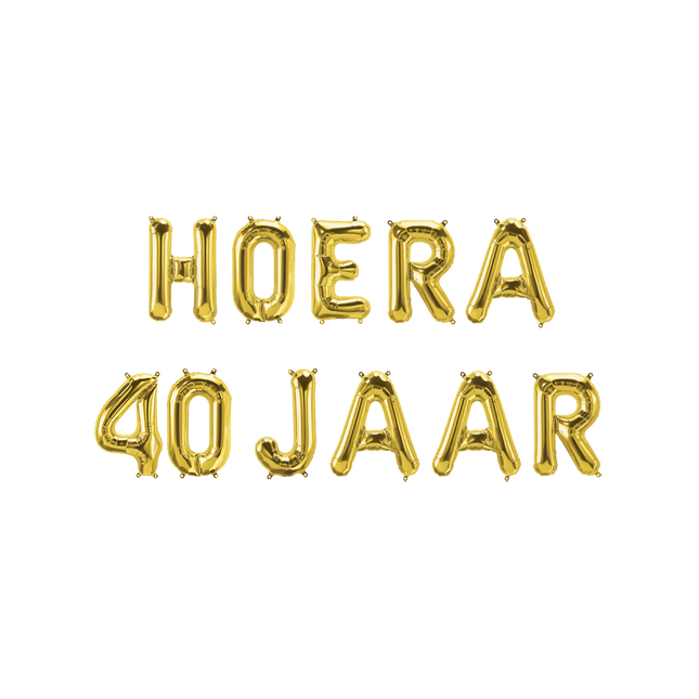 Hoera 40 jaar folieballon - 40 cm