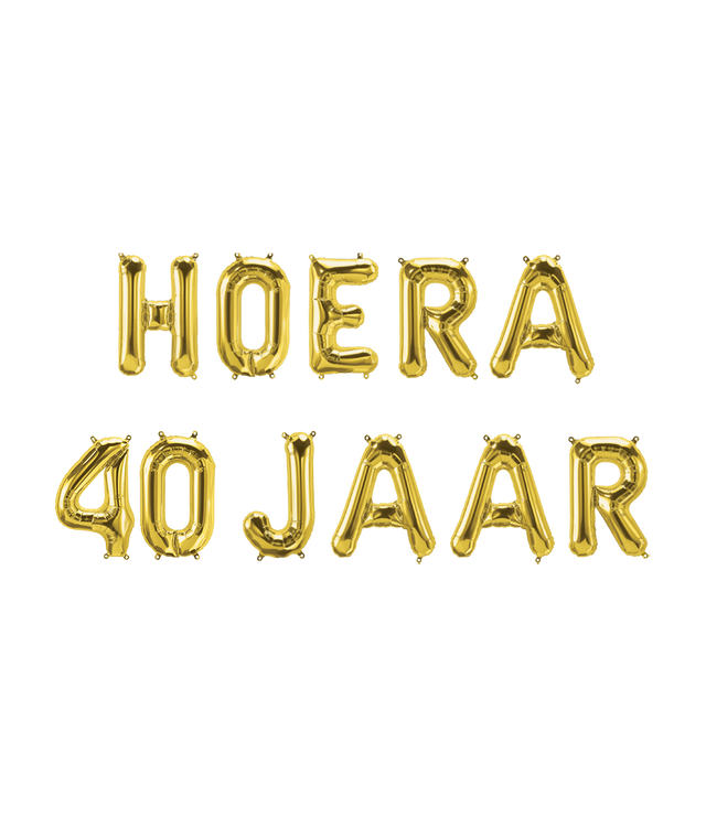 Hoera 40 jaar folieballon - 40 cm