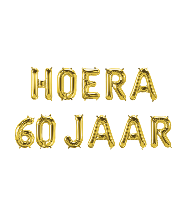 Hoera 60 jaar folieballon - 40 cm