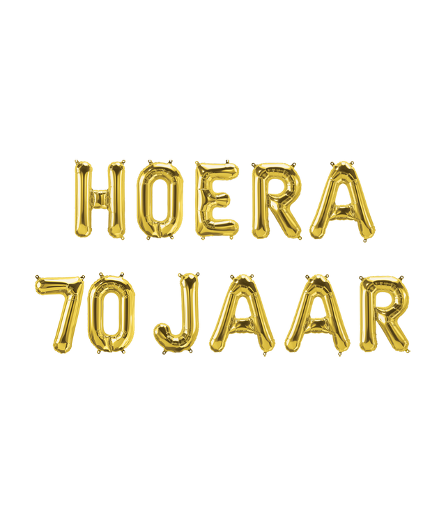 Hoera 70 jaar folieballon - 40 cm