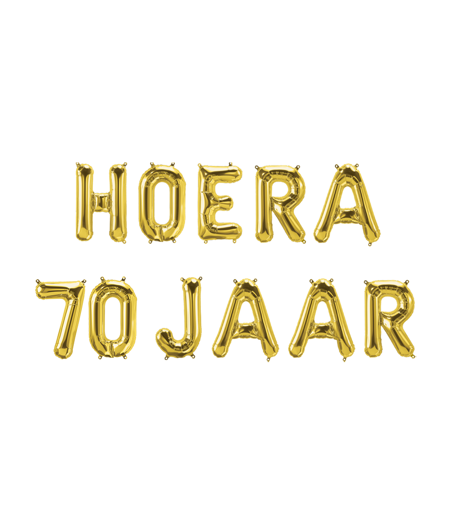 Hoera 70 jaar folieballon - 40 cm
