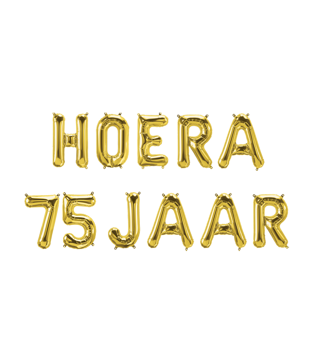 Hoera 75 jaar folieballon - 40 cm