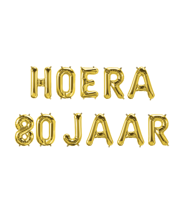 Hoera 80 jaar folieballon - 40 cm