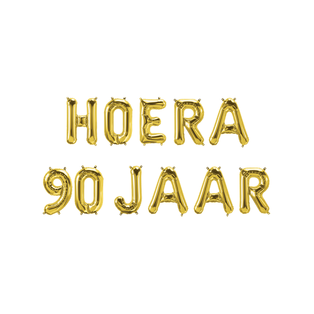 Hoera 90 jaar folieballon - 40 cm