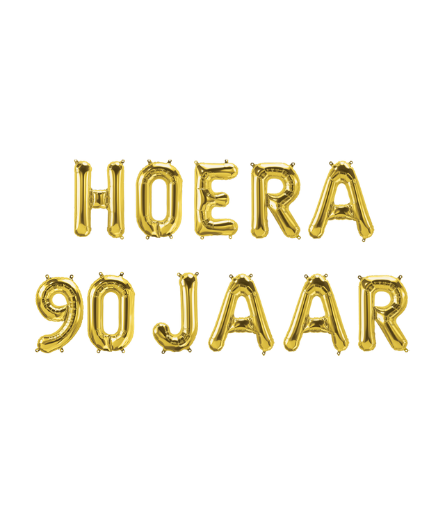 Hoera 90 jaar folieballon - 40 cm
