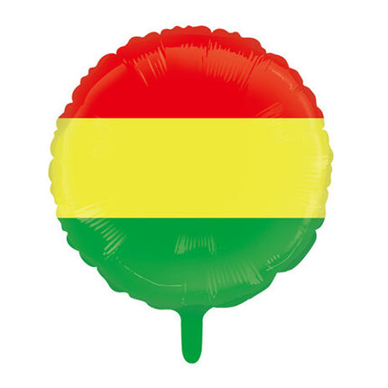 Carnaval Folieballon - 45 cm - rood/geel/groen