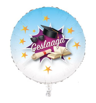 Graduation Foil Balloon - 45 cm - purple/orange/white