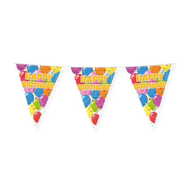 Happy birthday Vlaggenlijn / slinger - 10 meter - Fun Party vlaggetjes
