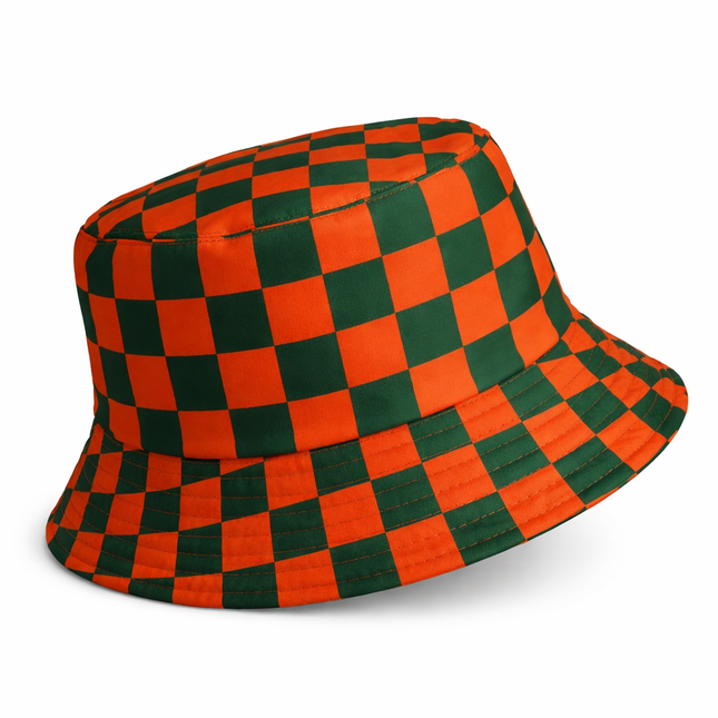 Bucket hat - groen oranje