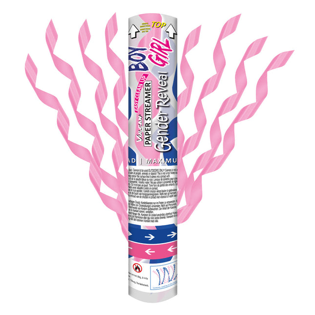 Gender Reveal Pink confetti shooter