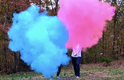 Gender Reveal Poeder shooter - 30 cm - blauw