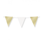 Vlaggenlijn - 6 meter - glitter goud wit