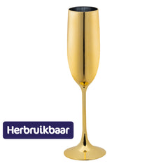 Gouden plastic champagneglas