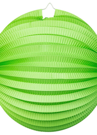 Lampion - 25 cm - rond - licht groen