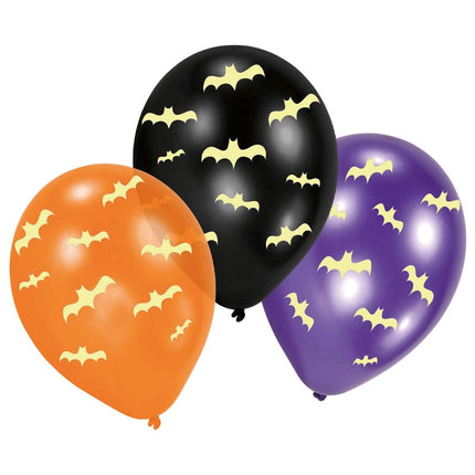 Halloween Ballonnen vleermuizen - 6 stuks - 30 cm - Glow in the dark