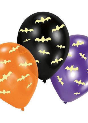 Halloween Balloons Bats - 6 pieces - 30 cm - Glow in the dark