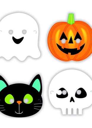 Halloween Friends maskers - 8 stuks - 16 x 23 cm