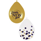 Happy New Year Ballonnen - 6 stuks - incl. 3 confettiballonnen
