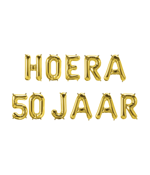 Hoera 50 jaar folieballon - 40 cm