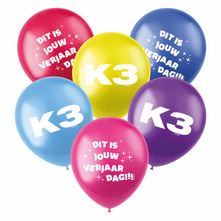 K3 Ballonnen - 6 stuks - 23 cm