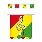 Carnaval Vlaggenlijn karton rood/geel/groen - 3 m - 16 x 13 cm