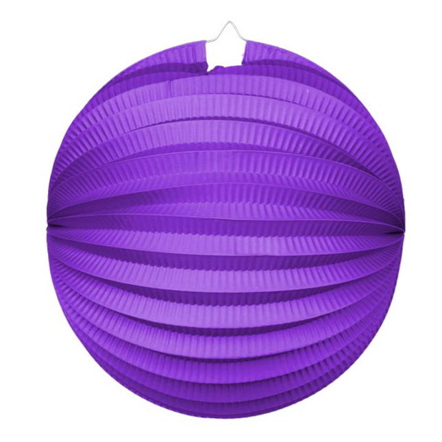 Lampion - 25 cm - rond - paars