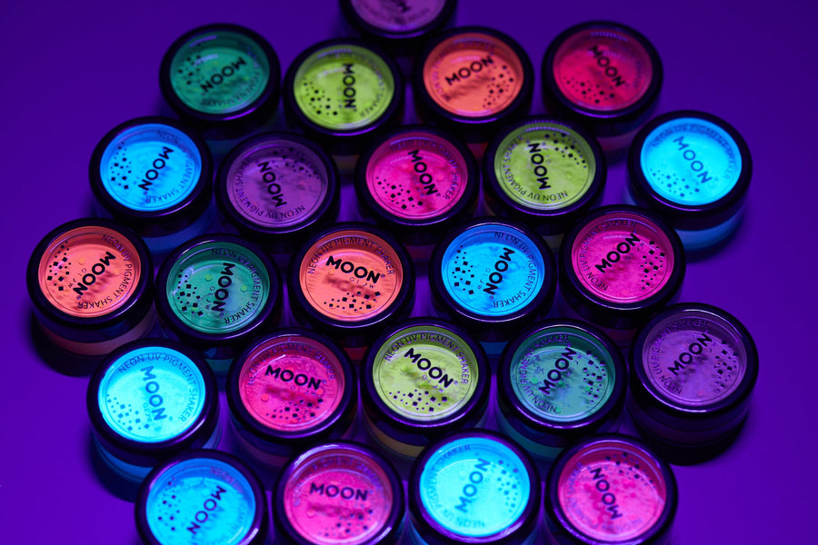 Moon Creations Neon UV Pigment Shakers — productreeks en toepassing