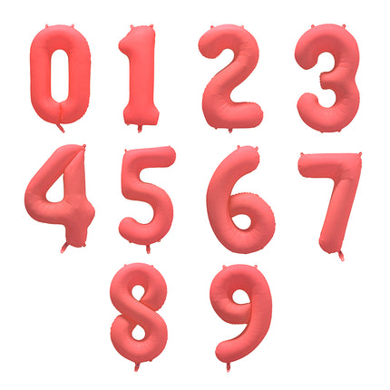 Cijferballon - NEON rood - 86 cm