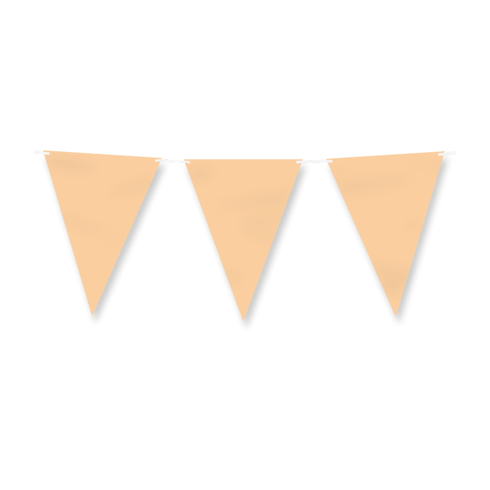 Papieren vlaggenlijn / slinger - 6 meter - pastel oranje vlaggetjes