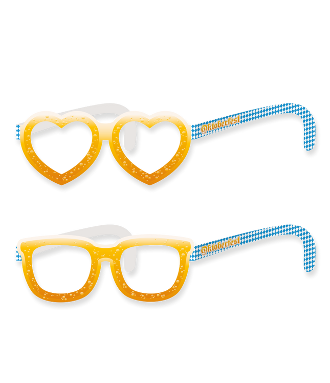 Oktoberfest papieren brillen - 8 stuks