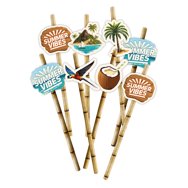 Summer Vibes rietjes - 8 stuks
