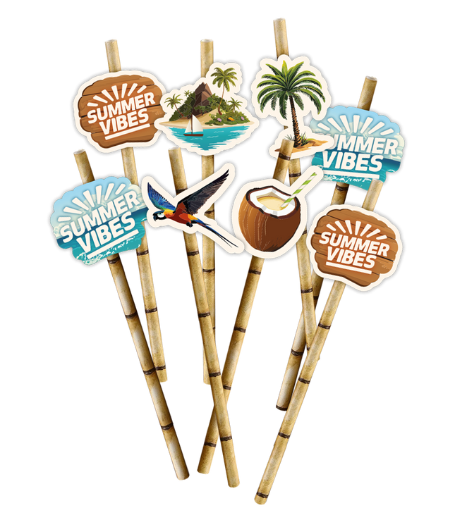 Summer Vibes rietjes - 8 stuks