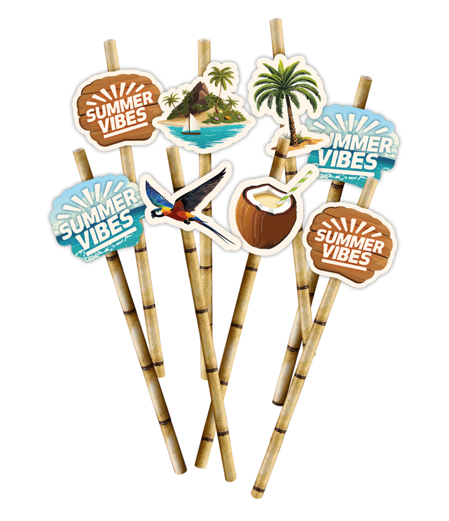 Summer Vibes rietjes - 8 stuks