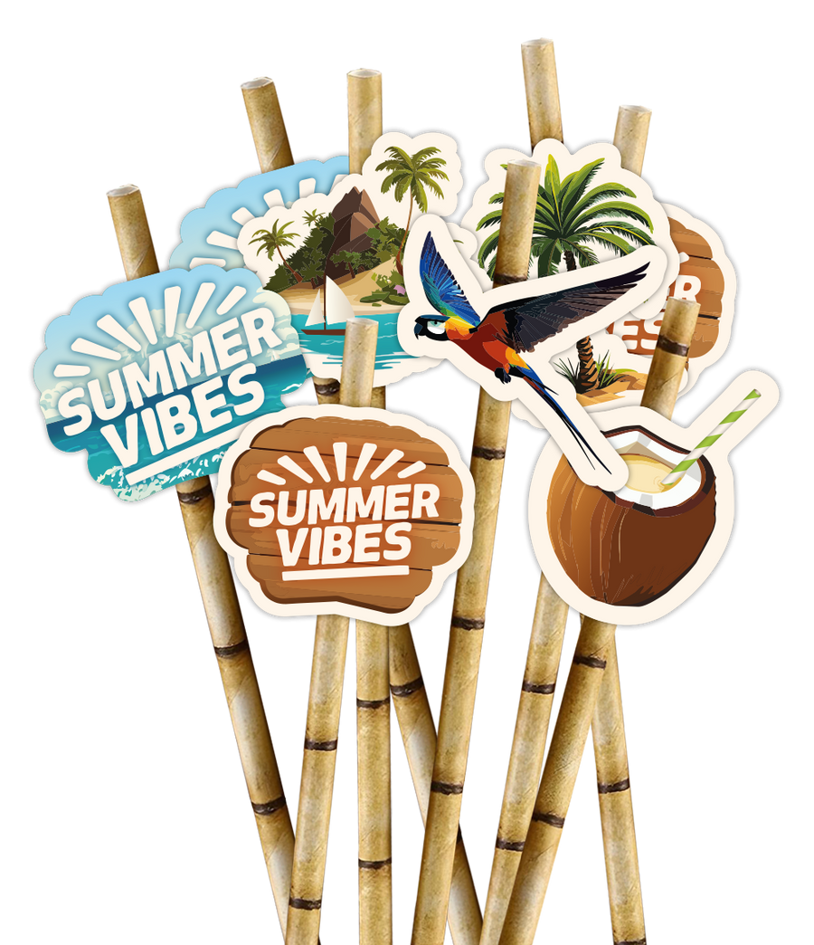 Summer Vibes rietjes - 8 stuks