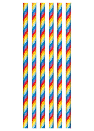 Rainbow Paper Straws 20 pieces - 20 cm