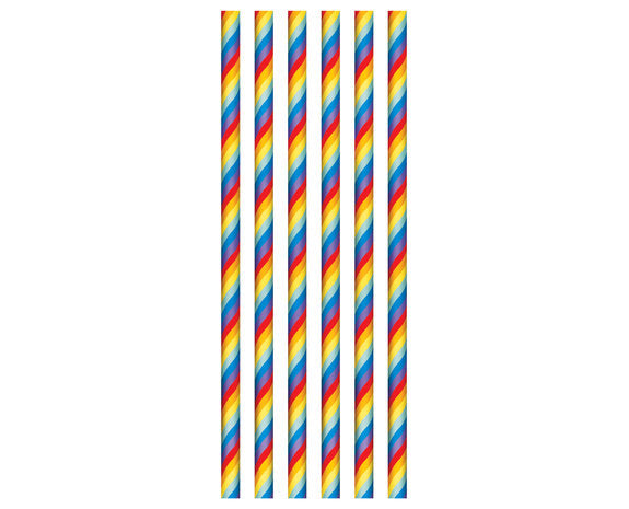 regenboog Papieren rietjes 20 stuks - 20 cm