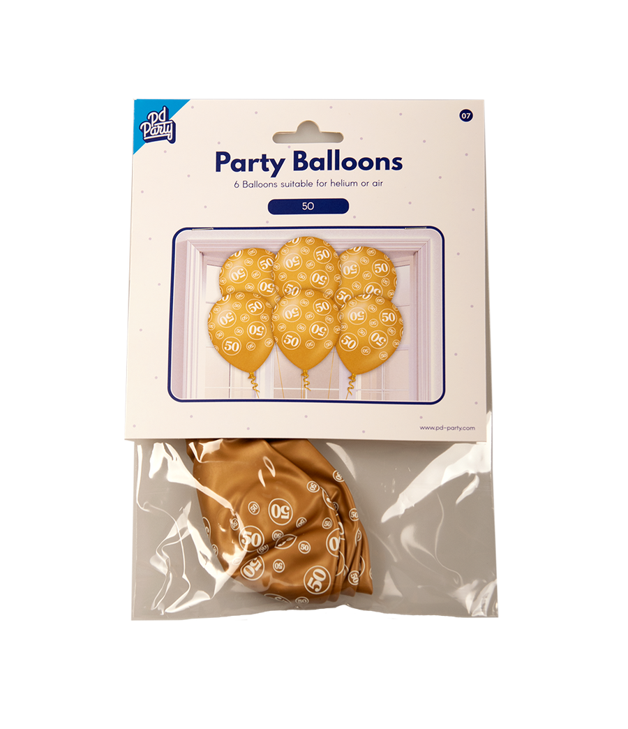 50 jaar getrouwd Ballonnen - 6 stuks - 30 cm