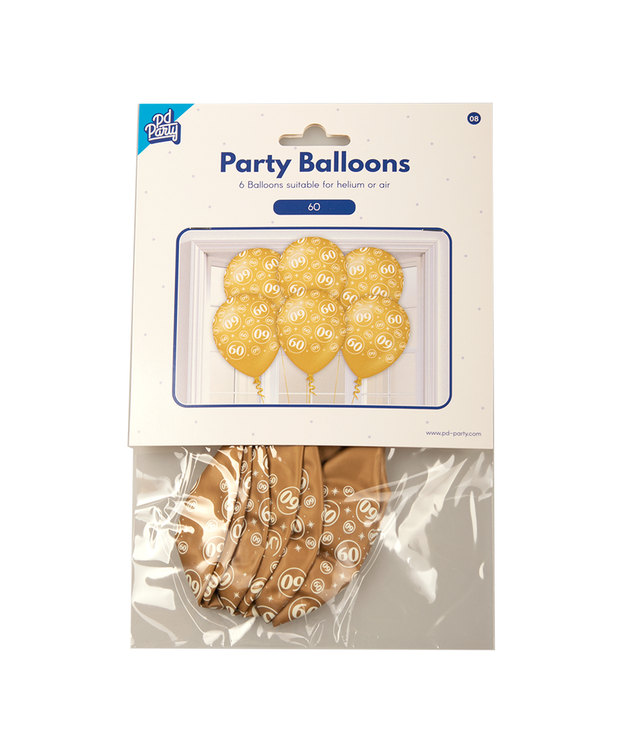 60 jaar getrouwd Ballonnen - 6 stuks - 30 cm