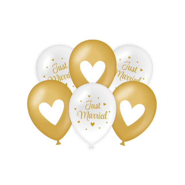 Just Married ballonnen - 6 stuks