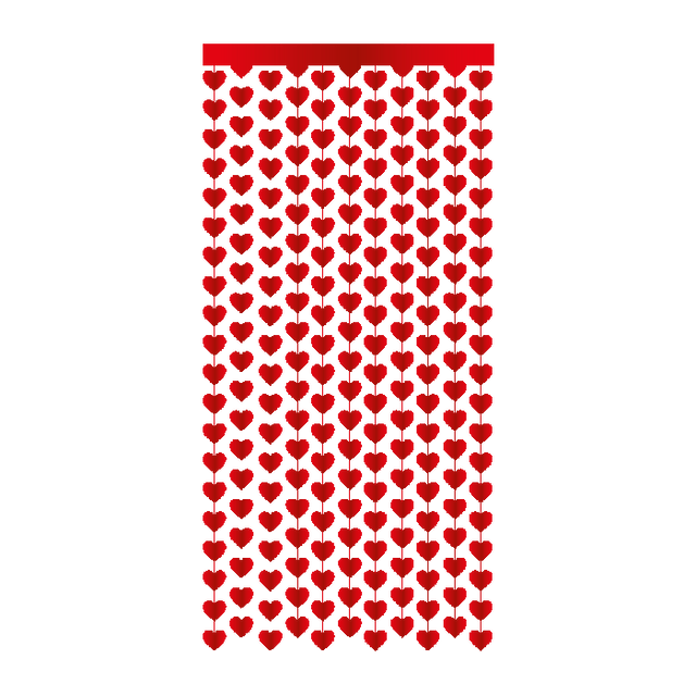 Foliegordijn Hartjes - 200 x 100 cm - rood