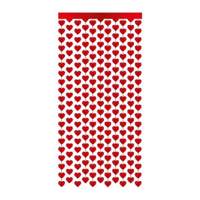 Foliegordijn Hartjes - 200 x 100 cm - rood