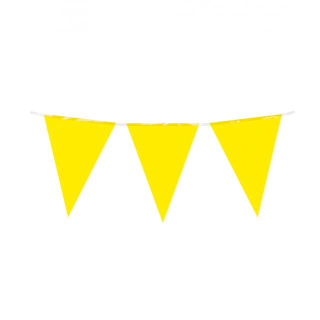 Vlaggenlijn / slinger - 10 meter - geel vlaggetjes