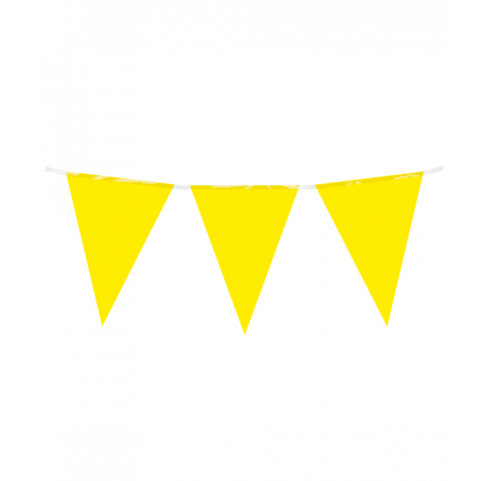 Vlaggenlijn / slinger - 10 meter - geel vlaggetjes
