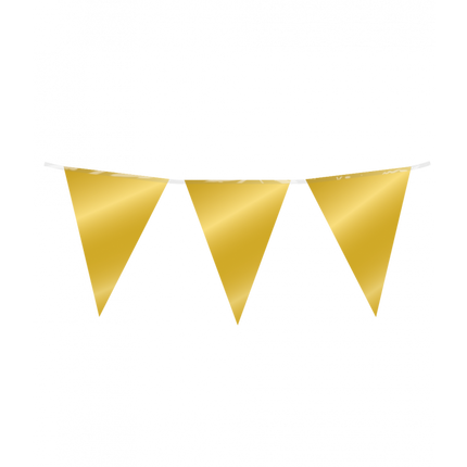 Vlaggenlijn - 10 meter - goud metallic