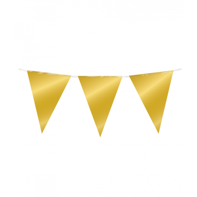 Vlaggenlijn - 10 meter - goud metallic