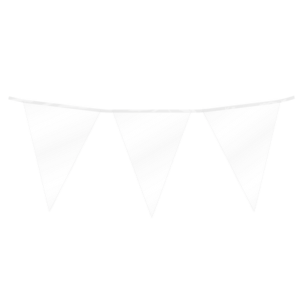 Vlaggenlijn - 10 meter - wit metallic