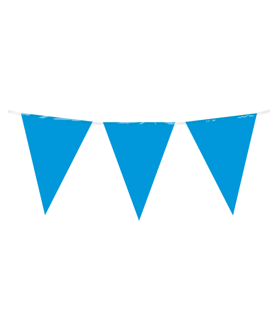 Vlaggenlijn / slinger - 10 meter - blauw vlaggetjes