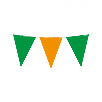 Vlaggenlijn - 10 meter - 20 x 30 cm -  groen / oranje