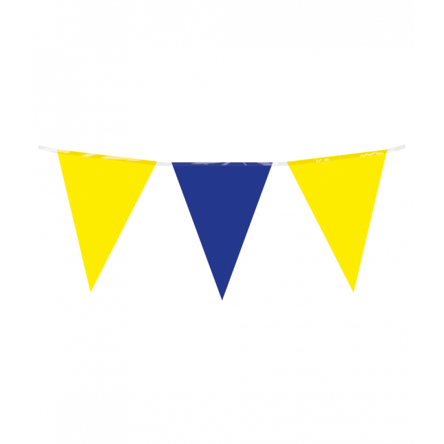 Vlaggenlijn - 10 meter - 20 x 30 cm -  blauw/geel