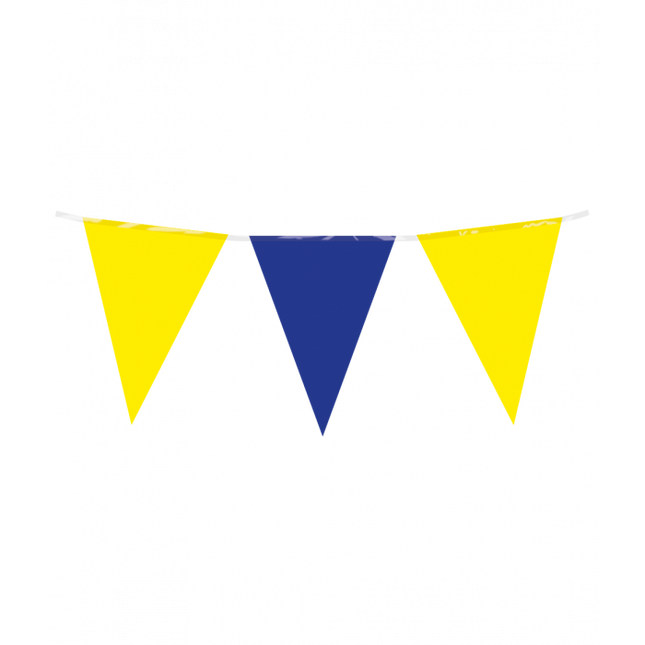 Vlaggenlijn - 10 meter - 20 x 30 cm -  blauw/geel